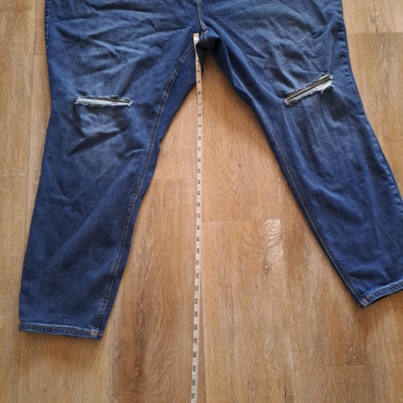 Old Navy Blue Denim Distressed High Rise Rockstar Super Skinny Jeans Size 28 - Picture 5 of 7